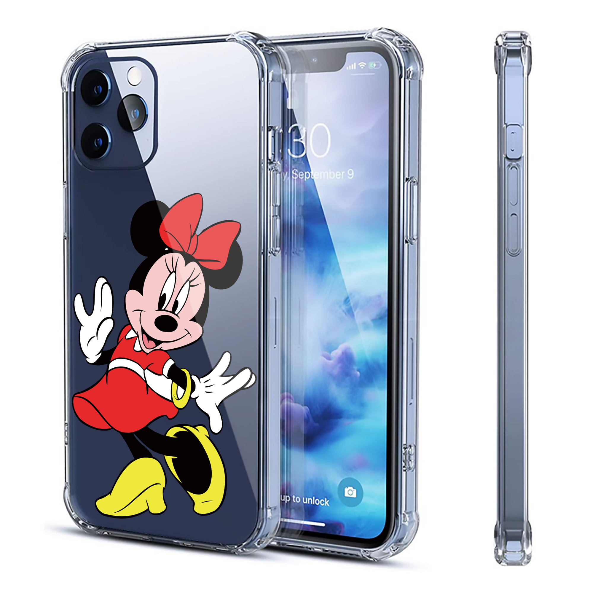 （画像用） ミッキーマウス Mickey Mouse 【iPhone 12シリーズ対応】透明スマホケース（クリアソフトケース）